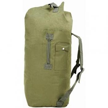 vidaXL Bolso de Lona Estilo Militar 85L Verde Oliva Maleta Mochila Deportes