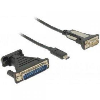 Adaptador USB Tipo C a Serial DB9 RS-232 y DB25 (1.80 m)