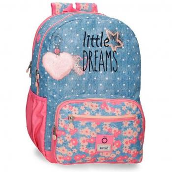 Enso Mochila Porta Ordenador Little Dreams de 42 cm con Dos Compartimentos en Poliéster Rosa