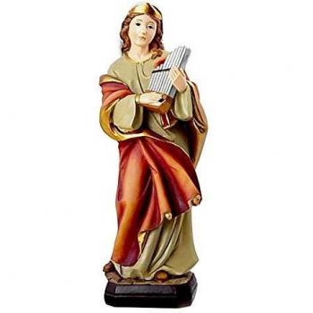 Inmaculada Romero IR Figura Santa Cecilia Imagen 20Cm. Patrona De Los Músicos Adorno Resina Peana Decoración