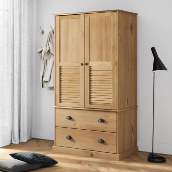 Armario VIGO de madera maciza de pino 90x55x176 cm en color marrón
