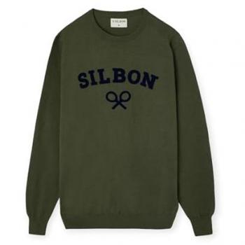 Silbon - Jersey Cuello Caja Raquetas Verde para Hombre Talla M