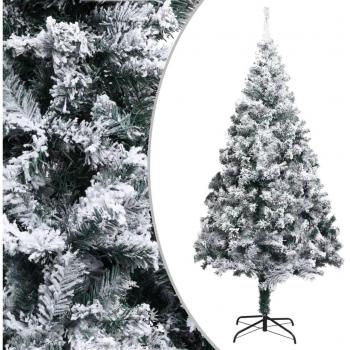 vidaXL Artificial Christmas Tree with Flocked Snow Green 240 cm PVC