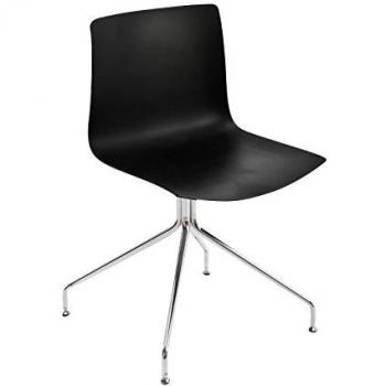 arper Catifa 46 0257 - Silla unicolor con base estrella negro/carcasa brillante/dentro mate/soporte cromado