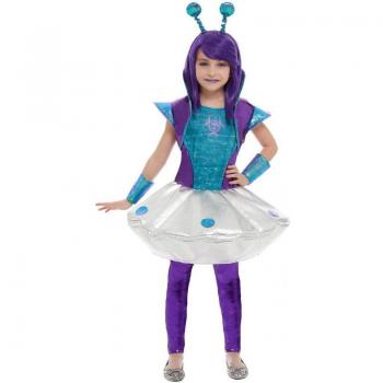 Disfraz de Alienígena Morada para niña
