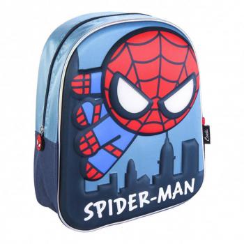 Mochila Infantil 3D Luces Spiderman Blue