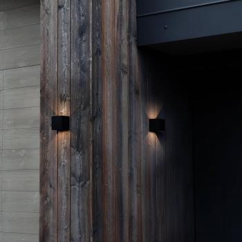 Aplique de exterior LED Atom Ideal Lux, negro, 10 cm, metal, integrado con 2 luces, 1050Lm, 3000K, IP54