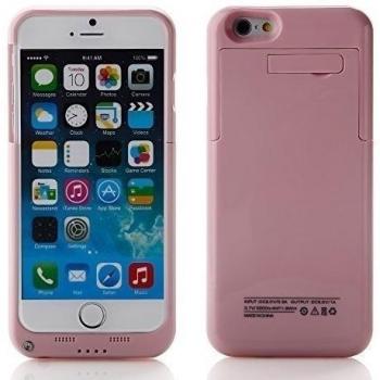 ZOGIN 3200mAh Funda de Batería Externa / Funda Protectora Cargador / Funda de Batería Integrada Recargable de Alta Capacidad con Soporte de Móvil Plegable para iPhone 6 / 6s 4.7, Color Rosa