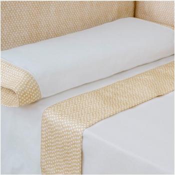 Juego de sábanas de 3 piezas para minicuna Micuna Shine (80 x 50 cm) con detalles beige y blanco