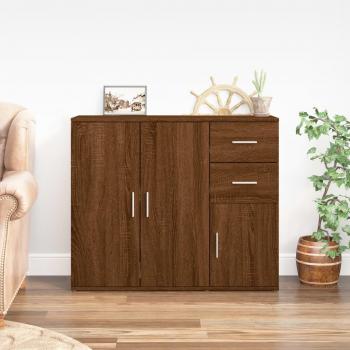Armario de madera multicapa de Roble Marrón 91x29,5x75 cm