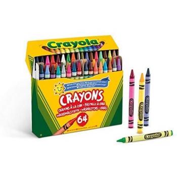 Crayola — Ceras de Colores para Niños, Set de 64 Ceras, Sacapuntas Incluido, No Tóxico, Apto para Niños a Partir de 3 Años