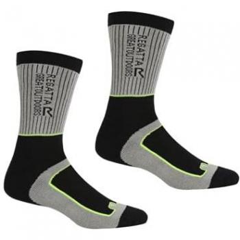 Regatta Mens Samaris 2 Season Sock, Dark Steel Electric Lime, Size: UK 6-8 - Sale