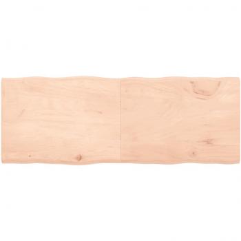 Mesa de comedor de roble vivo 160x60x(2-4) cm sin tratar bordes naturales