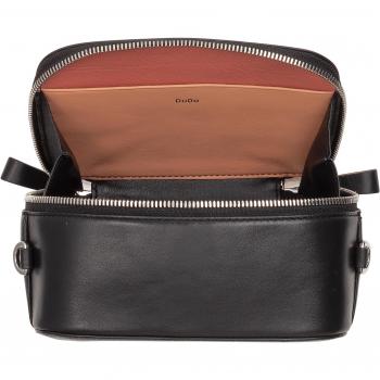 Dudu - Bandolera de mujer de piel con cremallera, bolso de hombro de cuero pequeño, doble hombro, diseño compacto y elegante