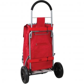 Laroom Carro Compra Plegable con Bolsillo Isotérmico, Poliéster, Rojo, 46x36x97 cm