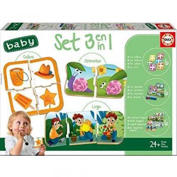 Educa - Set Baby 3 en 1 Juego Educativo para Bebés, Multicolor