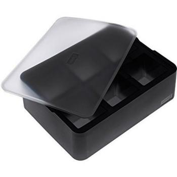 Cubitera con tapa de silicona platino 5x5 (6 cubitos) 1 unidad (Negro) - Lurch