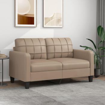 Sofá de 2 plazas Cappuccino 140 cm en cuero sintético color capuchino