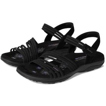 Skechers Women's Reggae Slim Coffee Run Sandals - Black, Size 37, Vegan, Machine Washable