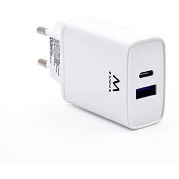 Ewent EW1321, Cargador de Pared USB C, PD Power Delivery 3.0 y Carga rápida 3.0 Cargador USB Tipo C