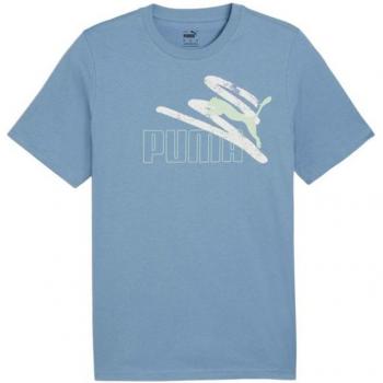 Camiseta Puma Essentials+ 2 Logo Lab Summer Azul Zen T-Shirt
