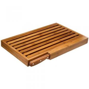 Tabla de Pan de Bambú 44 x 25 cm con cuchillo integrado en la misma tabla - Bambu