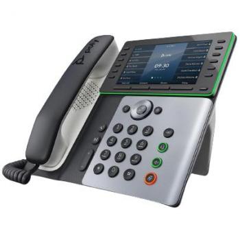 Teléfono IP Poly Edge E550 DECT con Identificador de Llamadas, Manos Libres, Pantalla de 5, Capacidad para 48 Contactos, Color Gris