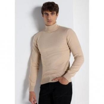 Lois para hombre - Jersey básico con cuello cisne beige