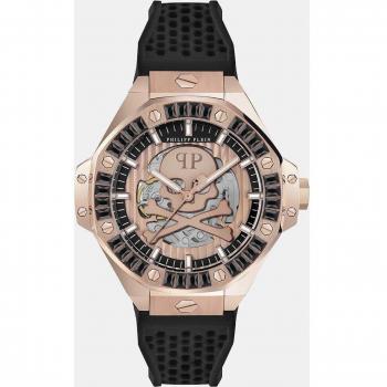 Philipp Plein Skeleton Royal Automatic Watch, Pink male, Size: ONE SIZE