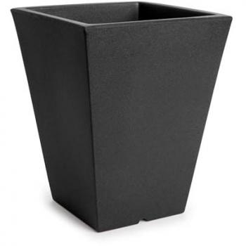 Maceta Cuadrada Alta Tipo Cono Theone 24L en Resina de Polietileno - Color Negro