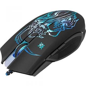Ratón Gaming Defender Ghost GM-190L, Óptico, 3200 DPI, Ambidextro, USB, Negro + Alfombrilla + Juego