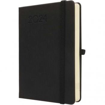 Finocam Agenda Mínimal Textura M4 2024 Día Página 118x168mm Negro Español Multilingüe