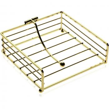 Versa 10030267 Servilletero Metal Dorado, 18,5x7x18,5cm, Metal, Organizador
