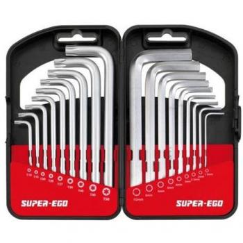 Super Ego SEH003200 SEH003200-Juego Llaves Allen + torx 18 pcs, Arándano