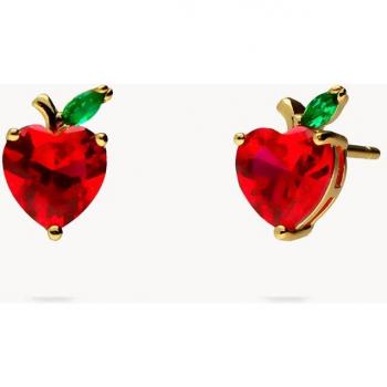 Pendientes Cereza Mini de Plata Bañada en Oro