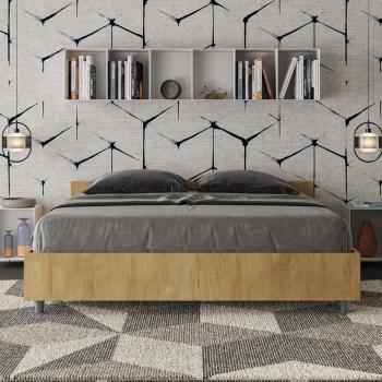 Cama contenedor 160x190 en roble natural Nuamo