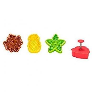 patisse 01996 Corta-Galletas c/pulsador- decorador Fondant Frutas 4 pcs