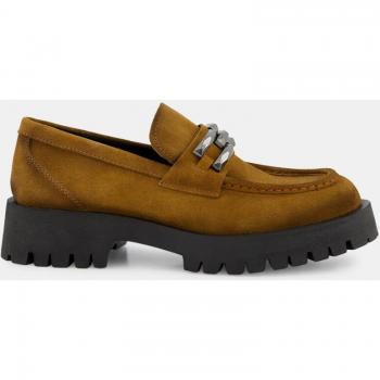 Mocasines de mujer en piel con detalle de cadena metálica - Latouche