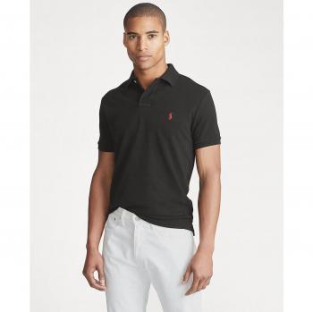 Ralph Lauren Men's Iconic Piqué Custom Slim Fit Polo Shirt - Black