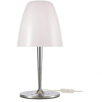 Lámpara de mesa tulipa de cristal y metal plateada 60 W 220-240 V 28 x 28 x 56 cm