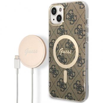 Funda Guess 4G MagSafe + Cargador Inalámbrico para iPhone 14 Plus