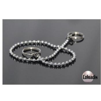 Cadena de Bolas para Tapón de Lavabo con Anillas 25 cm Cromada