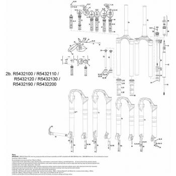 Rock Shox Rebu Dual Air - Suspensión para Bicicletas, Color Beige, Talla 140 mm