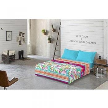 NATURALS Juego De Sábanas Nayeli Rosa / Azul Cama 135