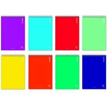 CUADERNO ESPIRAL CUARTO CUADRÍCULA 4X4 MM PARA ZURDOS, COLORES SURTIDOS
