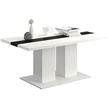 Mesa de Centro Tucson 147, Angular, Aglomerado Laminado, Blanco y Negro, 110 x 60 x 53 cm