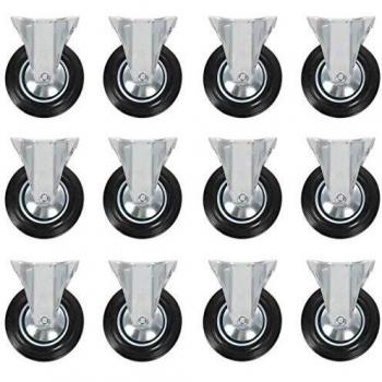 vidaXL 12x Ruedas Fijas Manipulación Material Muebles Bricolaje Bancos Trabajo Carritos Compra Estanterías Resistencia Golpes Suaves Diámetro 160mm