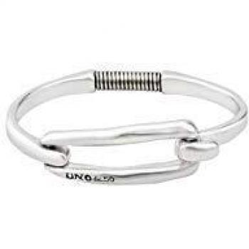UNO de 50 Silver-Plated Rigid Bracelet with Rectangular Link Closure - Valentine's Collection