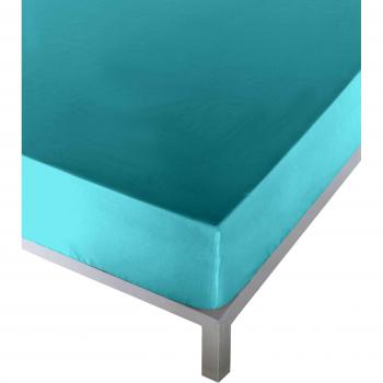 NATURALS Sábana Bajera Azul Mar Cama 150 cm