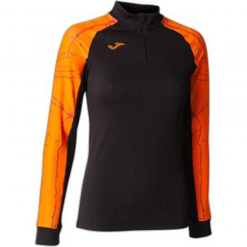 Joma Women's Elite IX Half-Zip Sweatshirt Black Orange